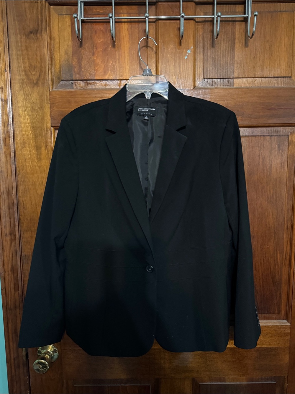 Jones New York Black Single-Button Tailored Blazer
